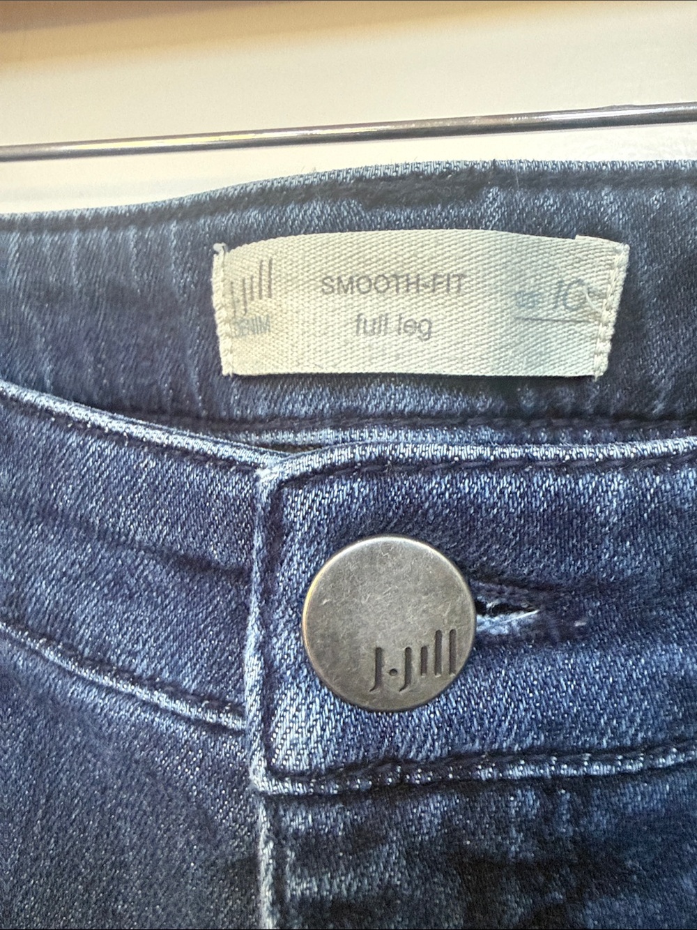 J. Jill Denim Smooth Fit Full Leg Dark Blue High-Rise Jeans 10 - Picture 5 of 7